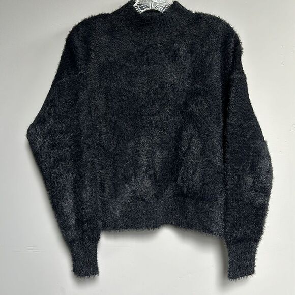 NWT Altar’d State Dressy Emory Eyelash Sweater in Black Oversized Boxy XS - Picture 4 of 13